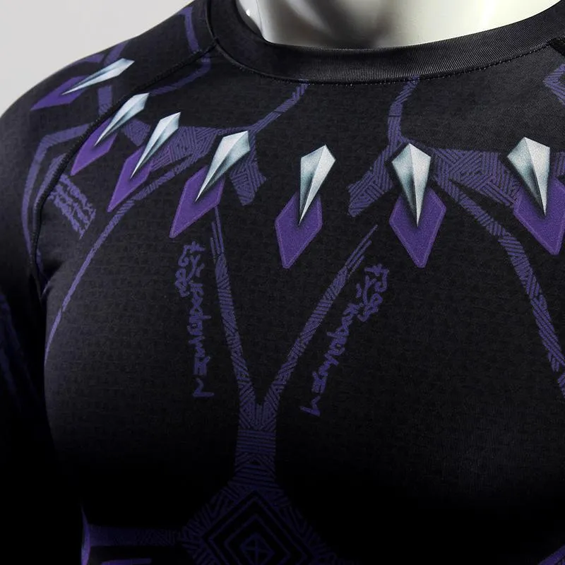 Avengers 3 BLACK PANTHER Short Sleeve Compression Shirt for Men