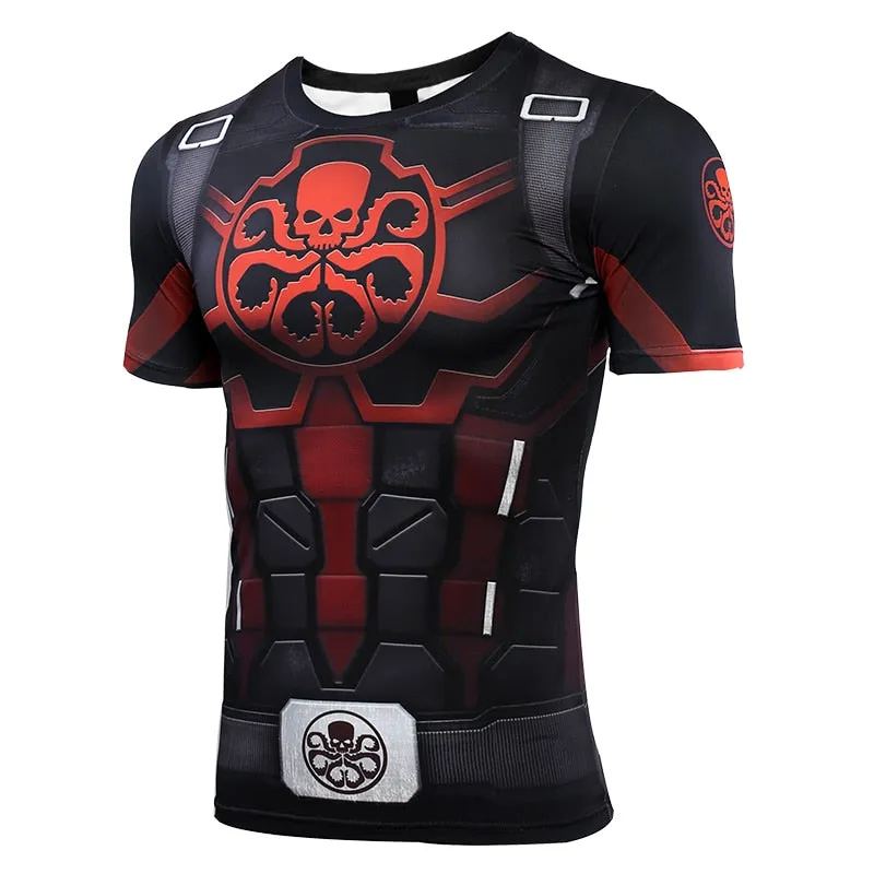 Avengers 4 Endgame HYDRA Short Sleeve Compression Shirt for Men