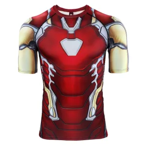 Avengers 4 IRON MAN  Short Sleeve Compression Shirt