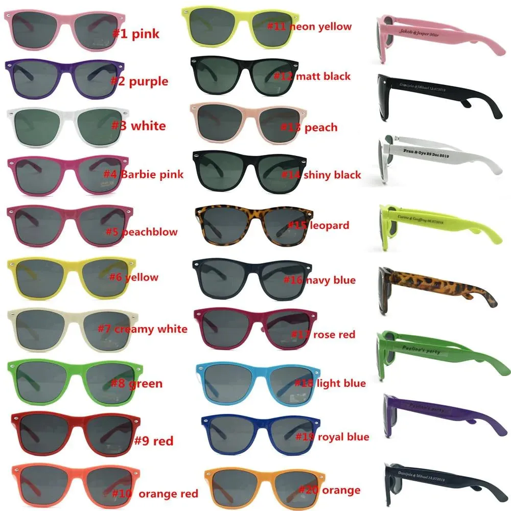 Bulk Customisable 48 Pack of Classic 80's Style Adult Sunglasses, UV400 Rated, with Spring Loaded Hinges, 20 Colours