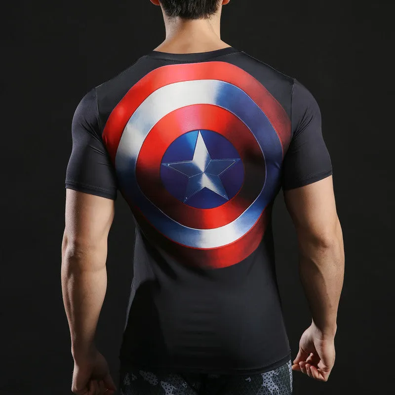 CAPTAIN AMERICA Compression Shirt for Men (Short Sleeve)