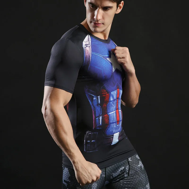 CAPTAIN AMERICA Compression Shirt for Men (Short Sleeve)