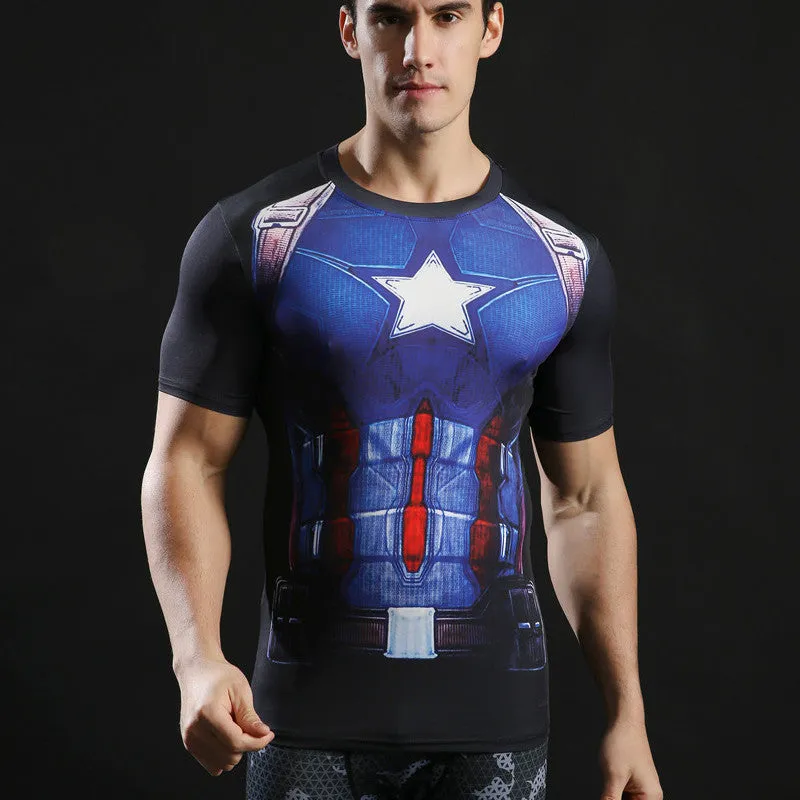 CAPTAIN AMERICA Compression Shirt for Men (Short Sleeve)