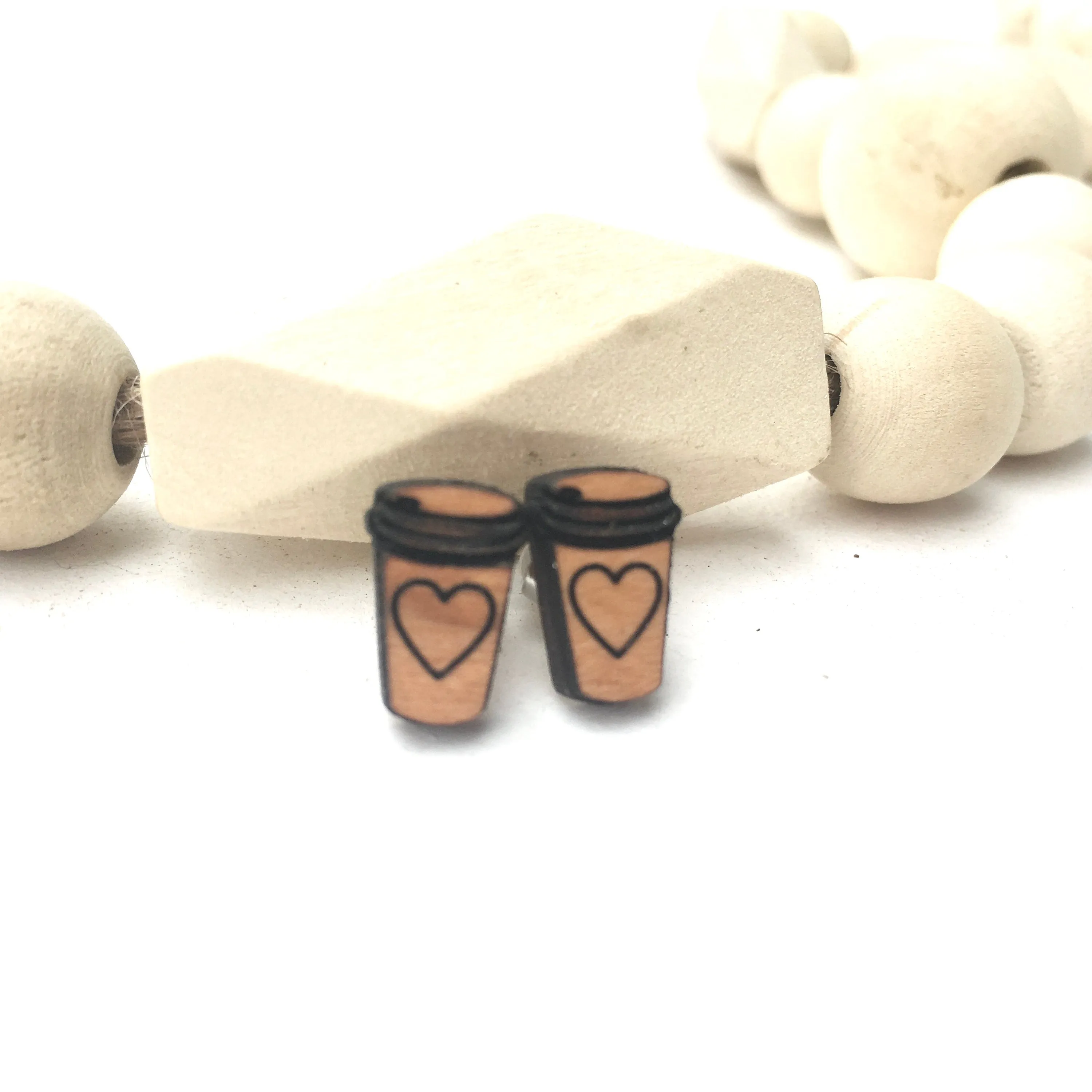 Coffee Lover Earrings, Starbucks Cup, Coffee Cup Post Earring, Stud Earring, Lightweight Earring, Mother's Day Gift