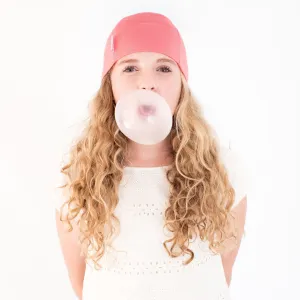 Coral Pink Plain Teen Girl Bold Beanies Hat