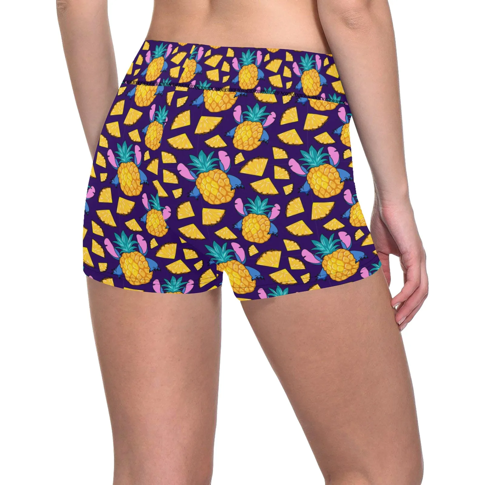 Disney Lilo And Stich Pineapple 626 Women's Short Leggings