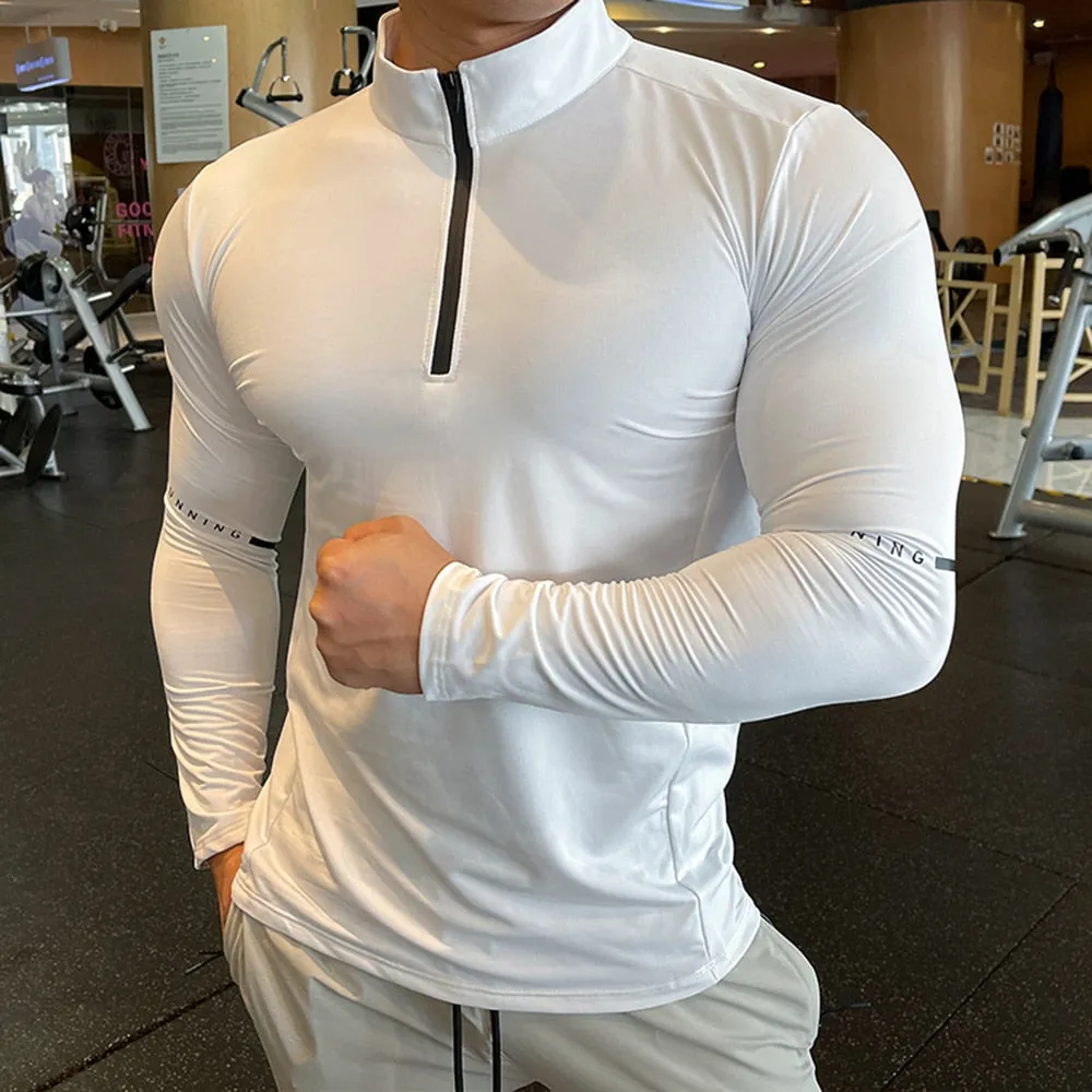 Fitness Trainer Compression Sports T-shirt for Gym Running Exercise Bodybuilding Elastic Long Sleeves Sweatshirt Plus Size Tops