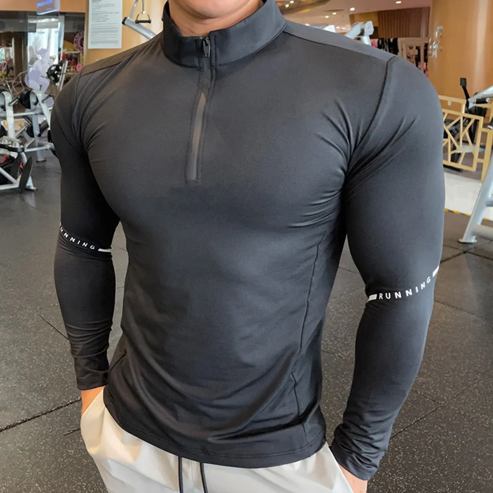 Fitness Trainer Compression Sports T-shirt for Gym Running Exercise Bodybuilding Elastic Long Sleeves Sweatshirt Plus Size Tops