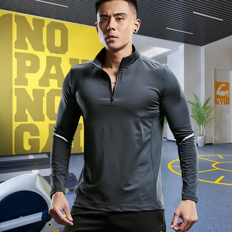 Fitness Trainer Compression Sports T-shirt for Gym Running Exercise Bodybuilding Elastic Long Sleeves Sweatshirt Plus Size Tops