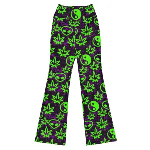 Ganja Graffiti Flare Leggings