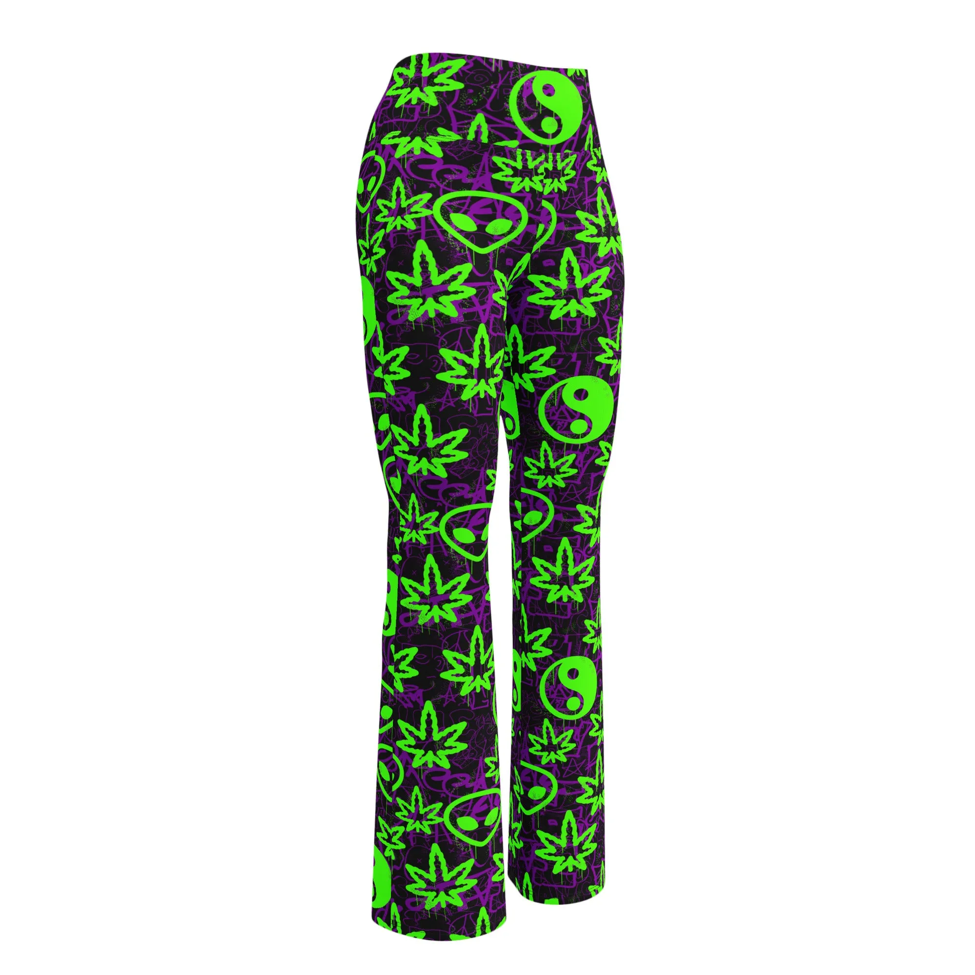 Ganja Graffiti Flare Leggings