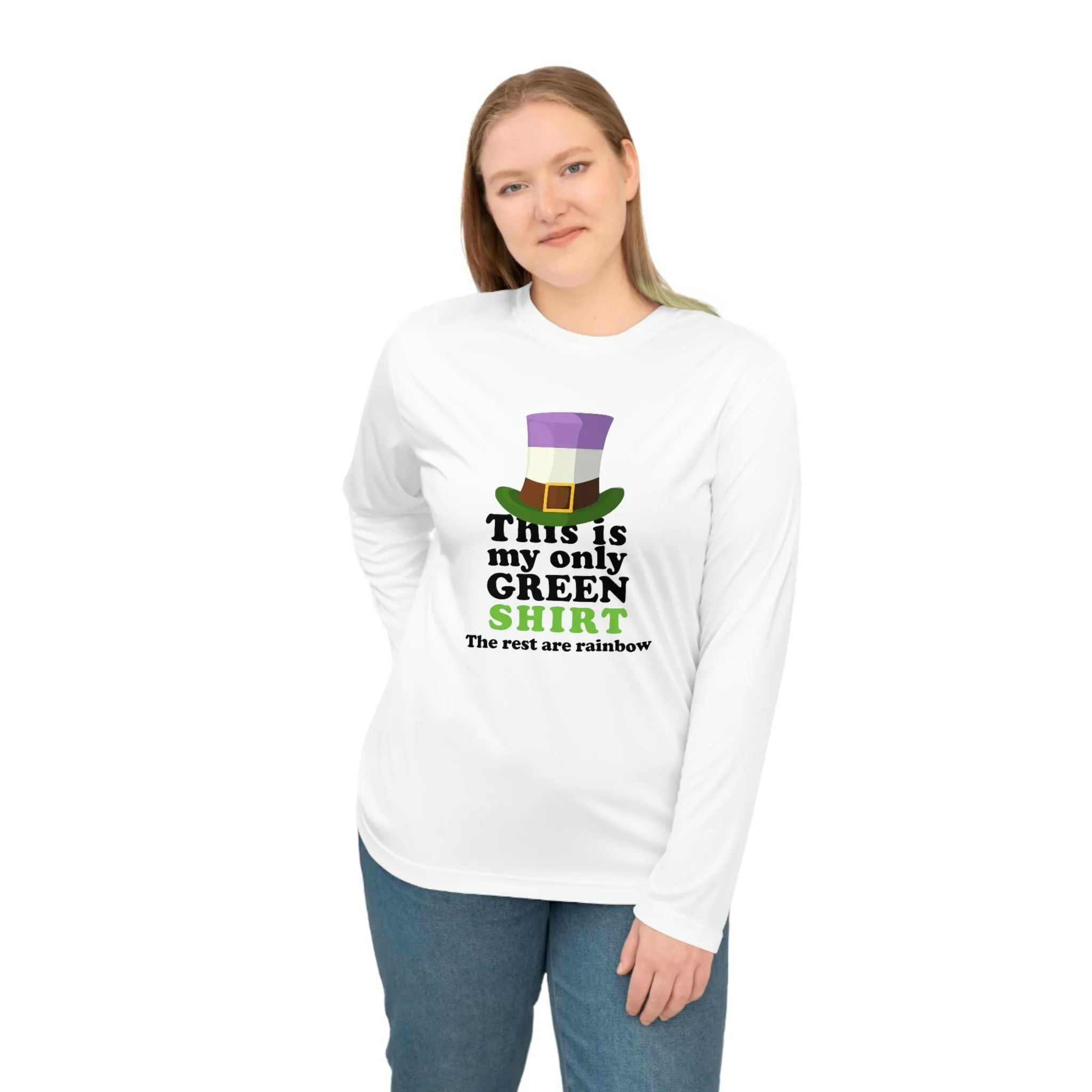 Genderqueer Flag Unisex Performance Long Sleeve Shirt - My Only Green Shirt