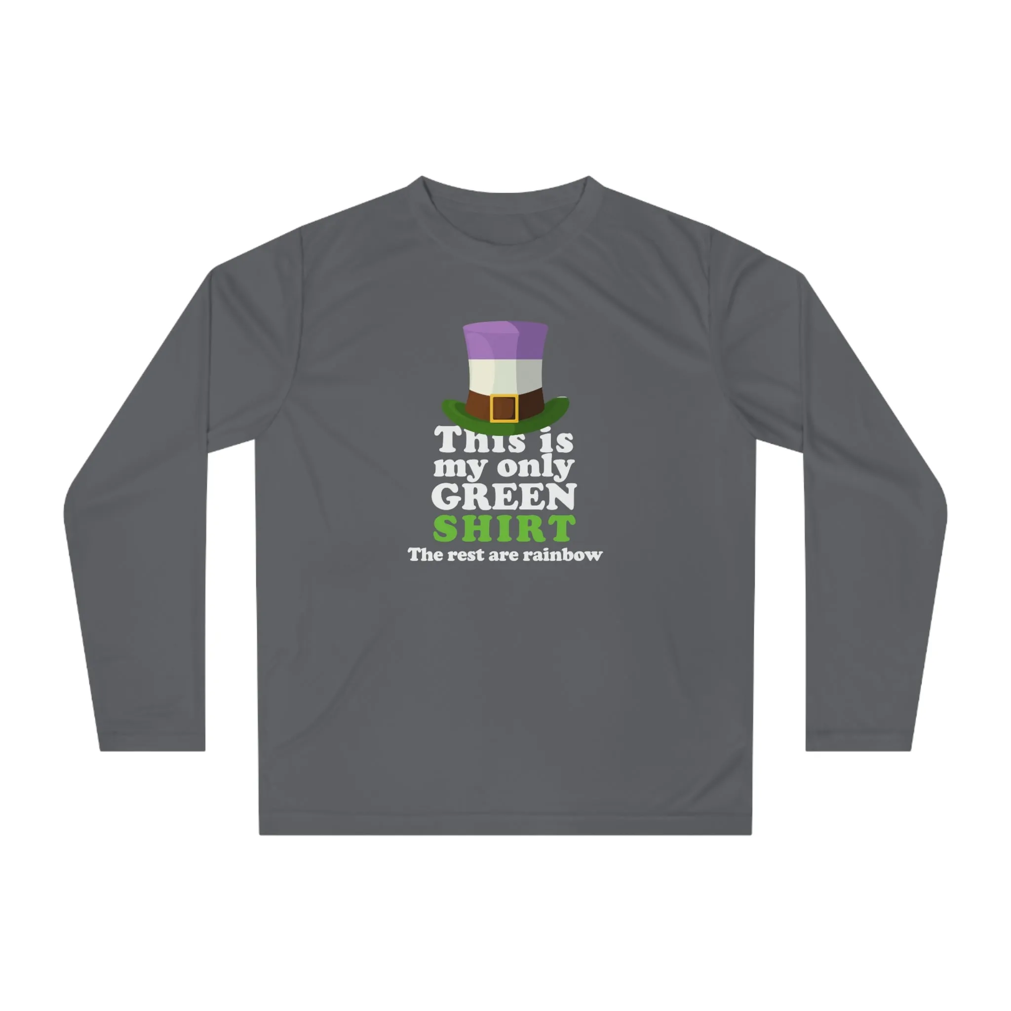 Genderqueer Flag Unisex Performance Long Sleeve Shirt - My Only Green Shirt