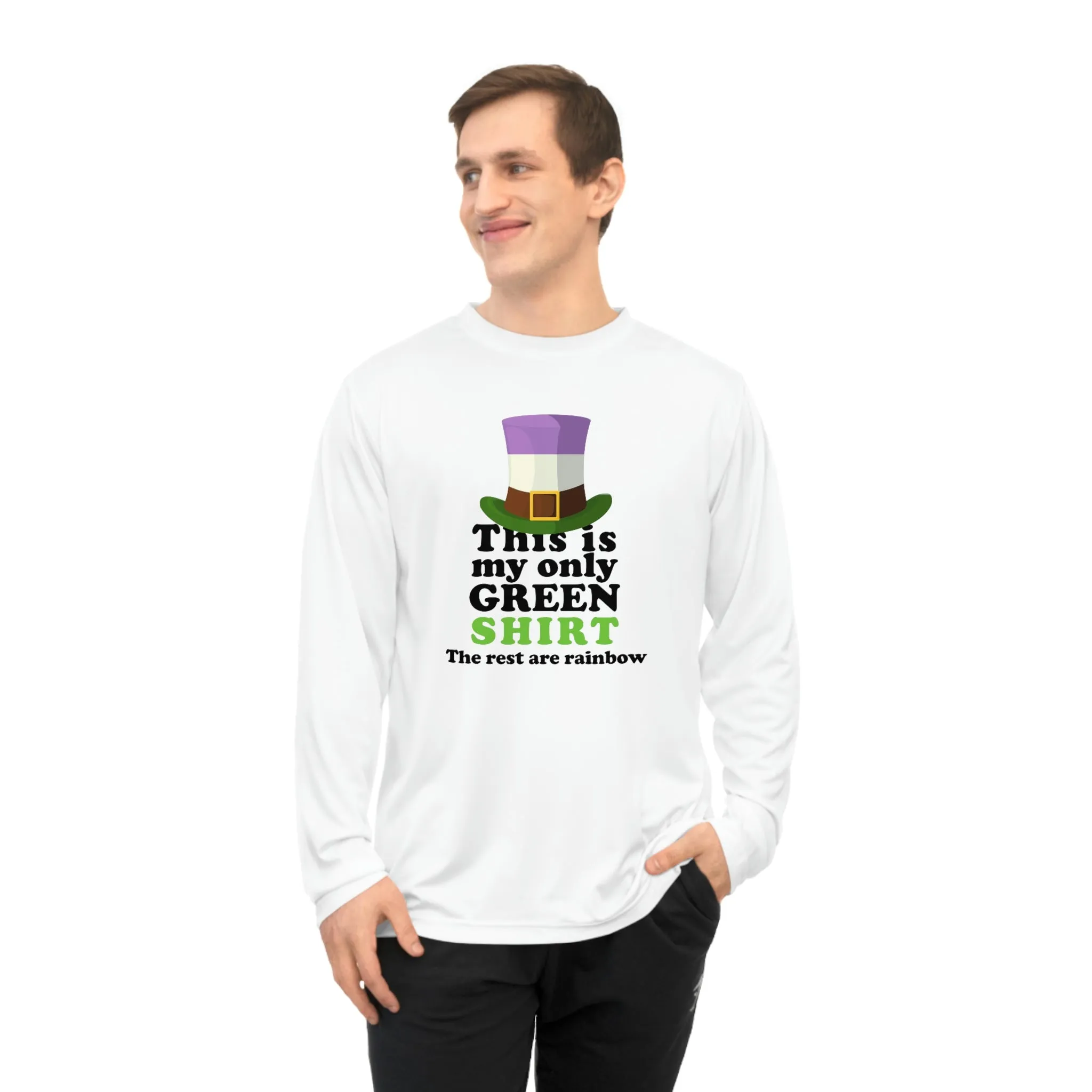 Genderqueer Flag Unisex Performance Long Sleeve Shirt - My Only Green Shirt