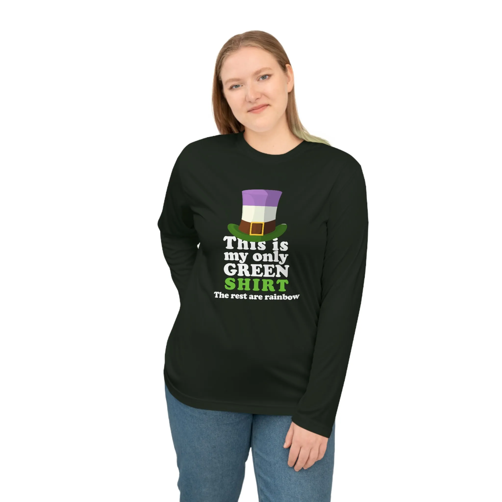 Genderqueer Flag Unisex Performance Long Sleeve Shirt - My Only Green Shirt