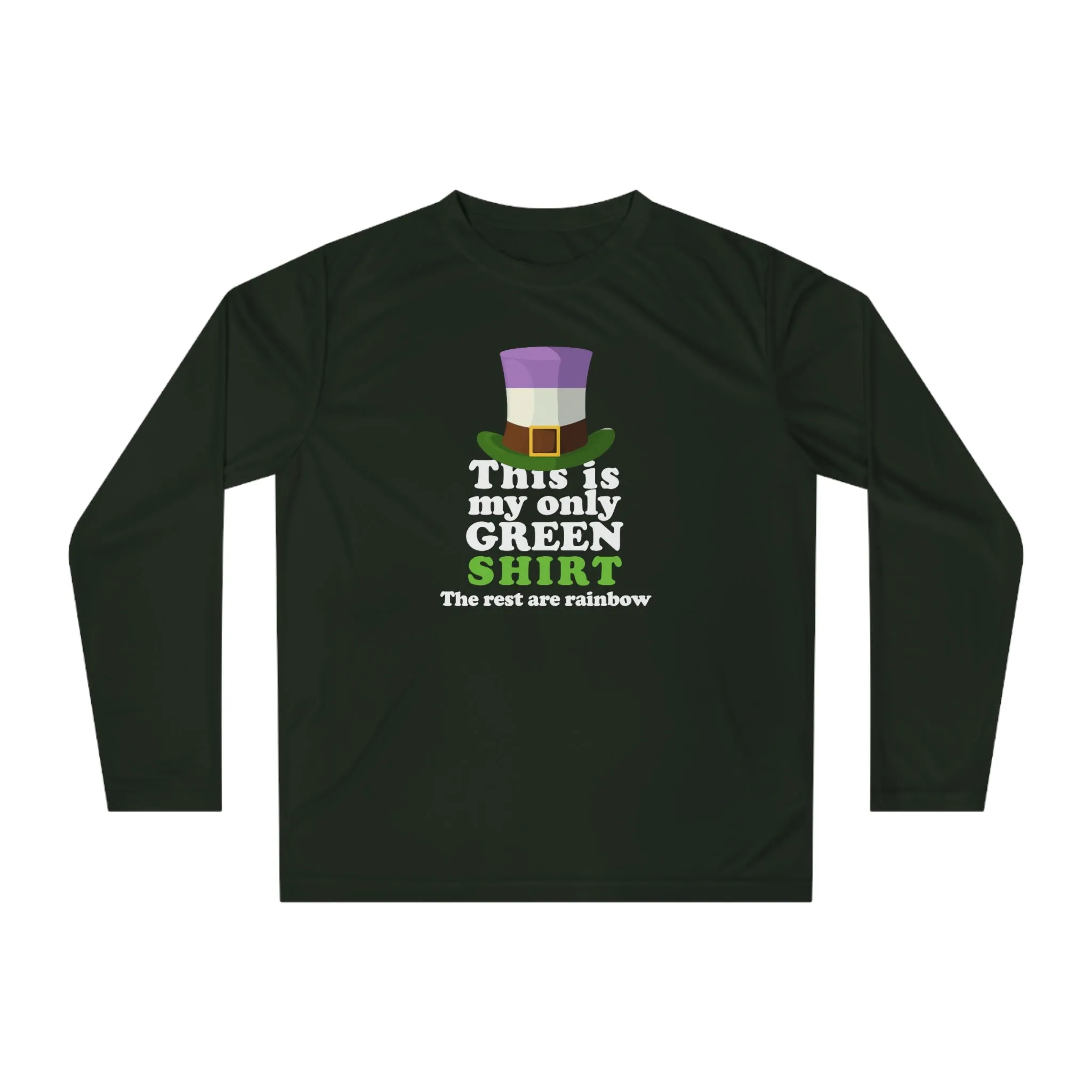 Genderqueer Flag Unisex Performance Long Sleeve Shirt - My Only Green Shirt