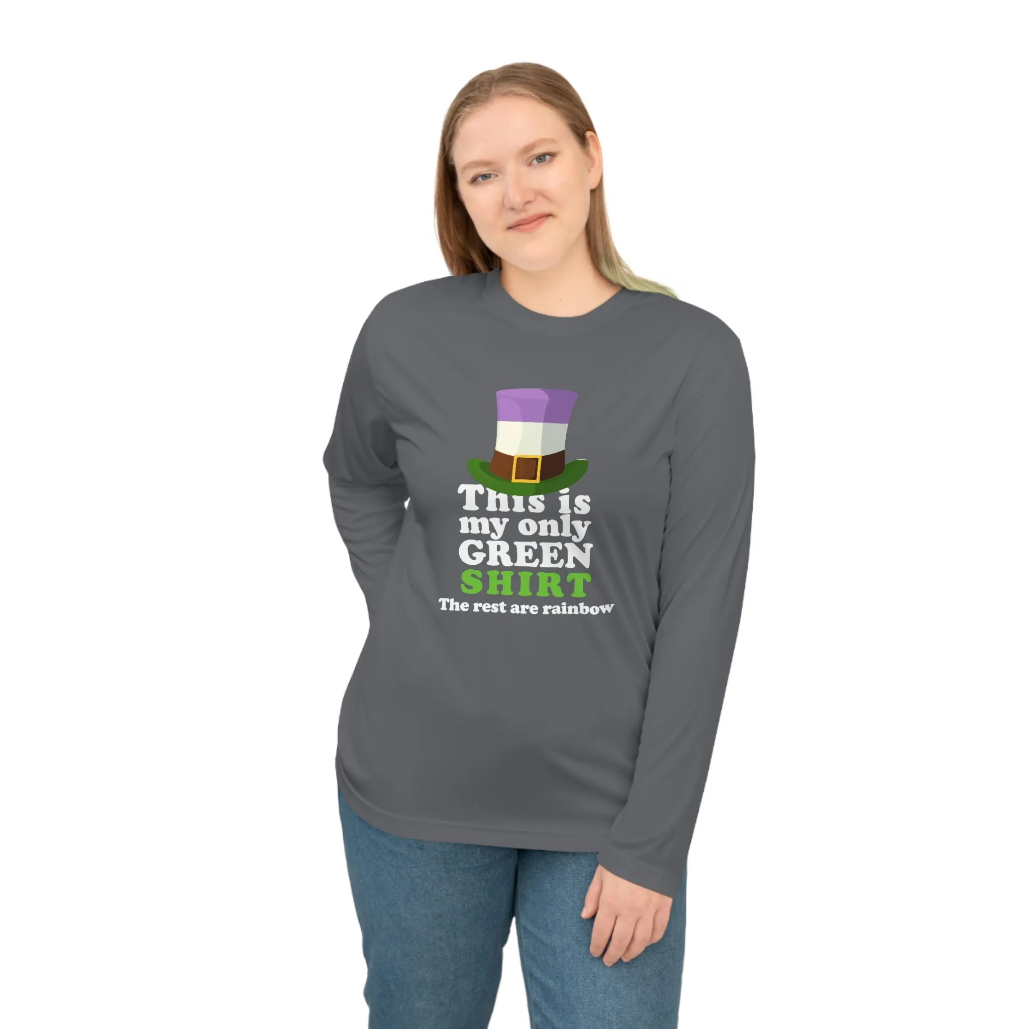 Genderqueer Flag Unisex Performance Long Sleeve Shirt - My Only Green Shirt