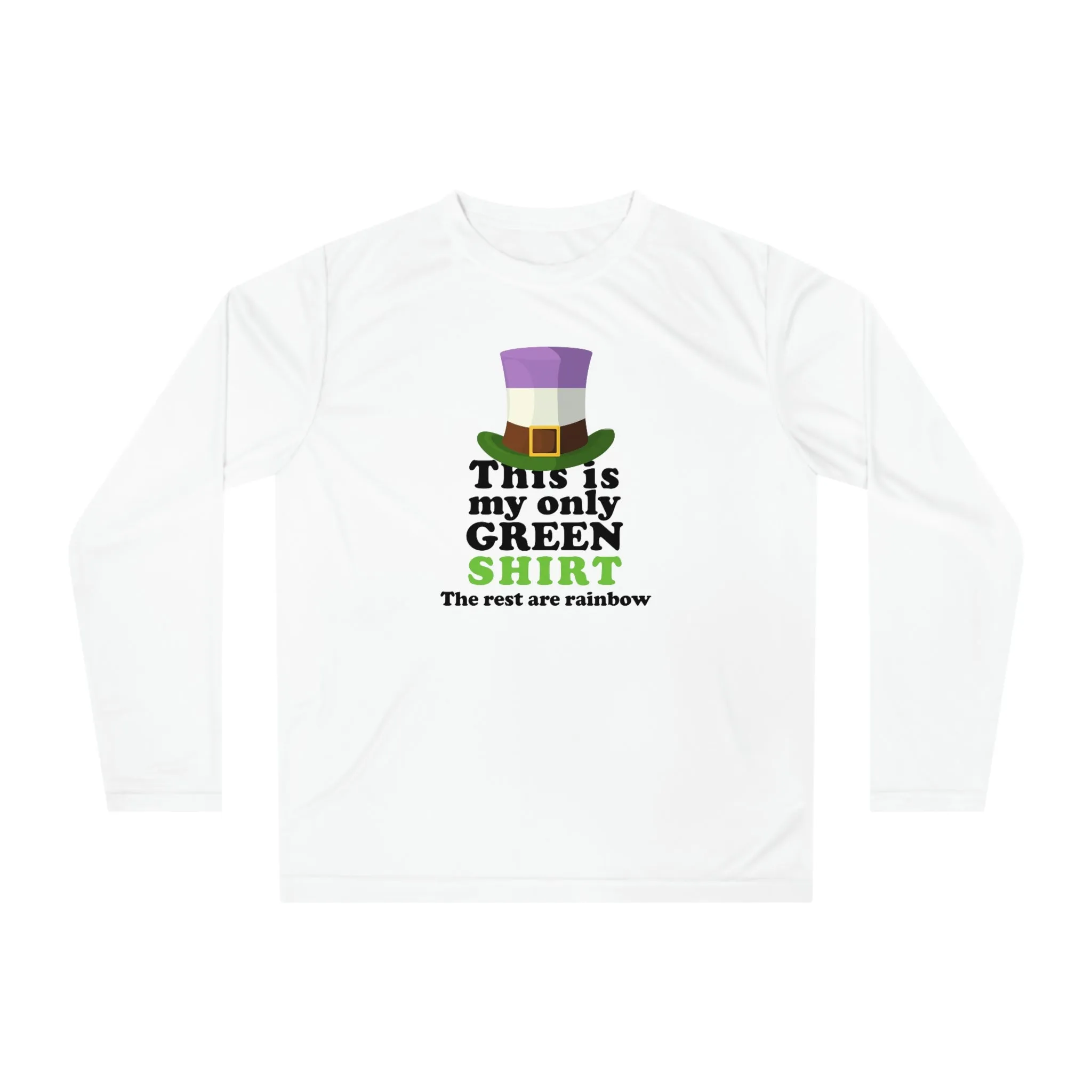 Genderqueer Flag Unisex Performance Long Sleeve Shirt - My Only Green Shirt