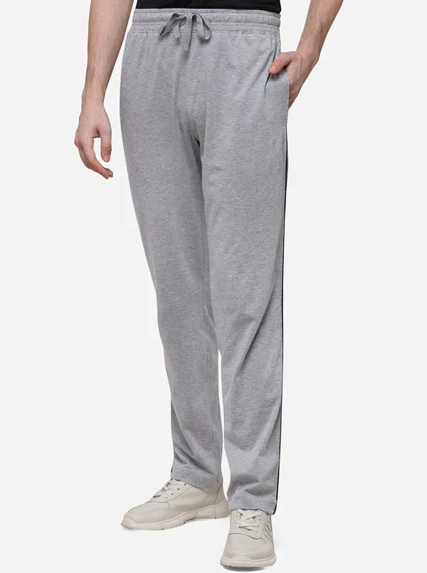 Grey Melange Solid Regular Fit Track Pants | JadeBlue