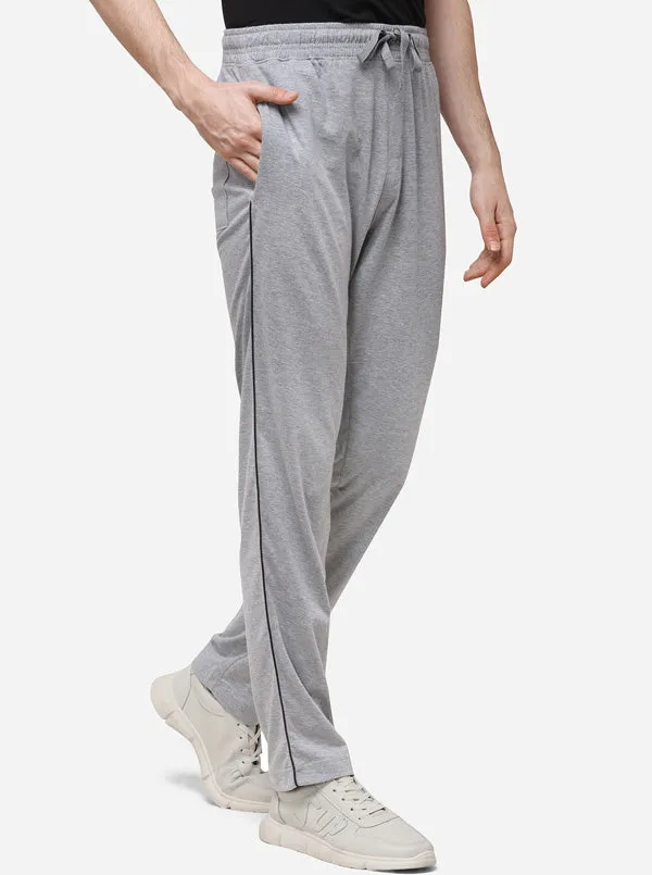 Grey Melange Solid Regular Fit Track Pants | JadeBlue