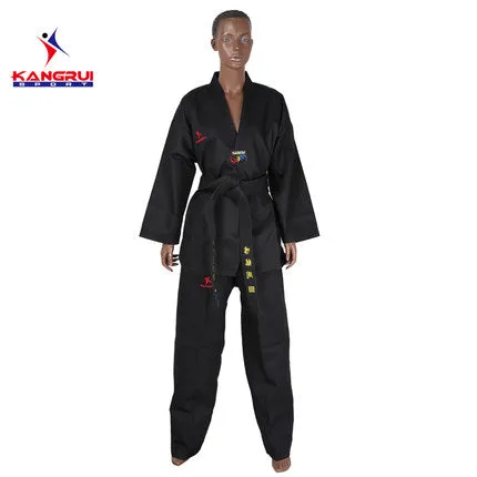 High quality black uniform, training suits embroidery, uniforms size 160-190cm