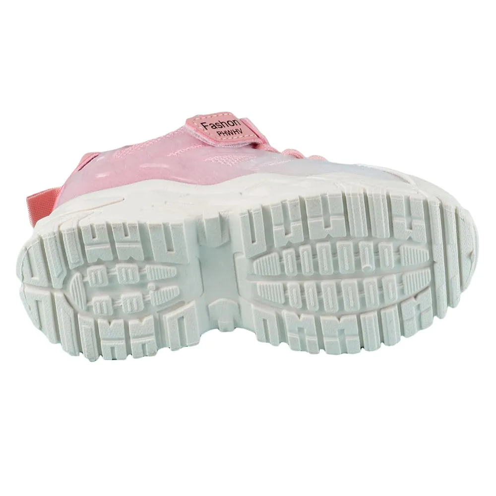 Hopscotch Girls Mesh, EVA Text Print Athletic Shoes in Pink Color, UK:8.5 (KSS-4539355)