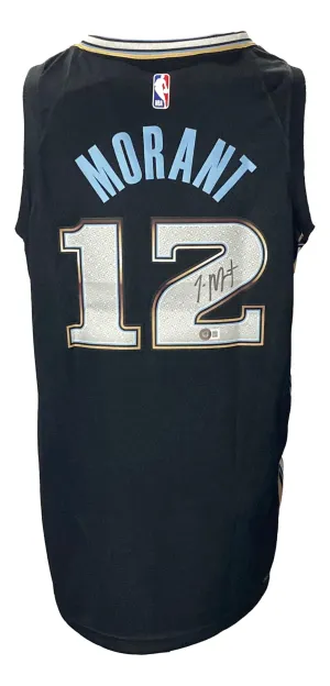 Ja Morant Signed Memphis Grizzlies Black Nike Swingman Jersey BAS