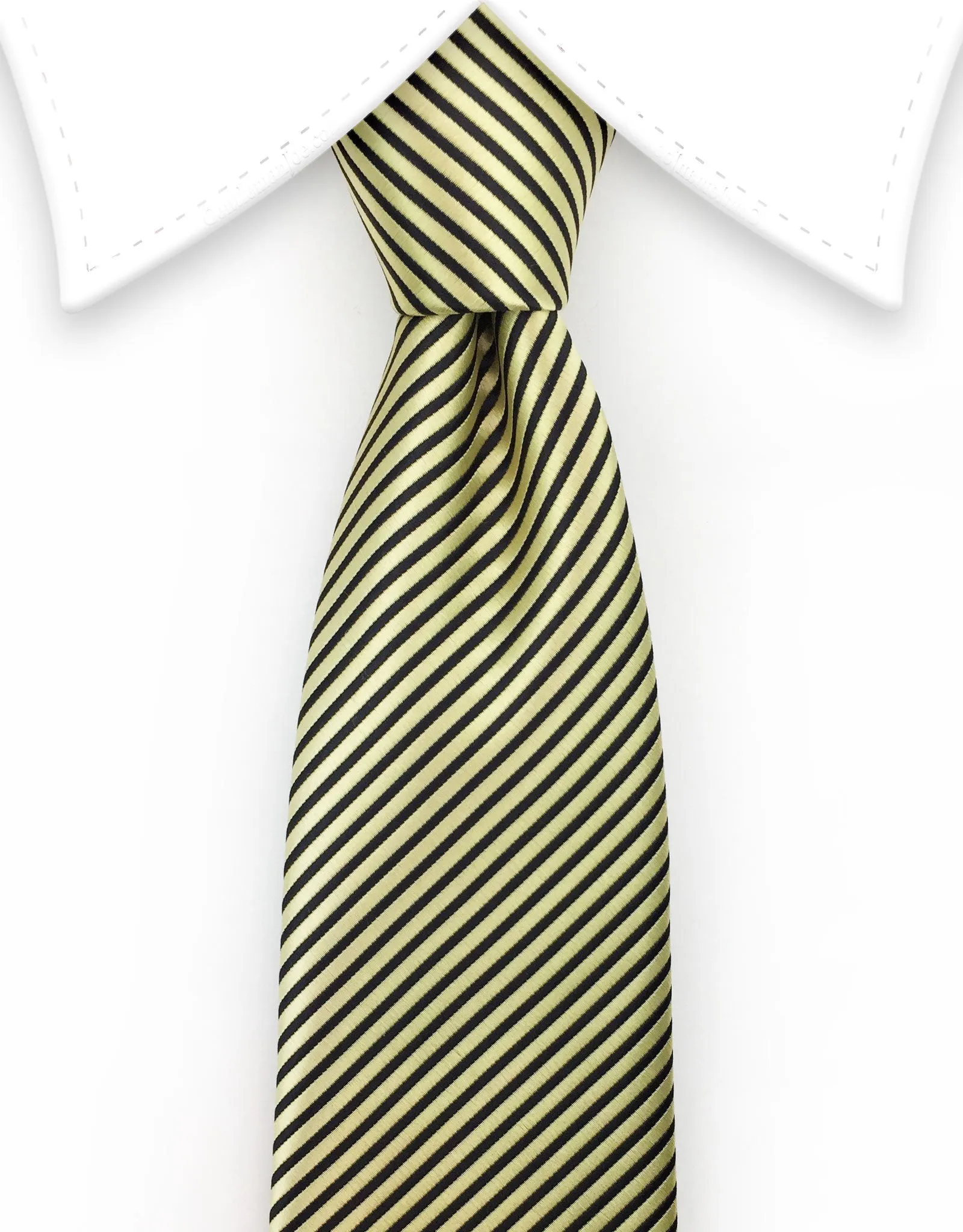 Light Gold & Black Pinstriped Teen Tie