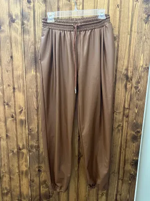 Meet in Paris Brown Leather Pants