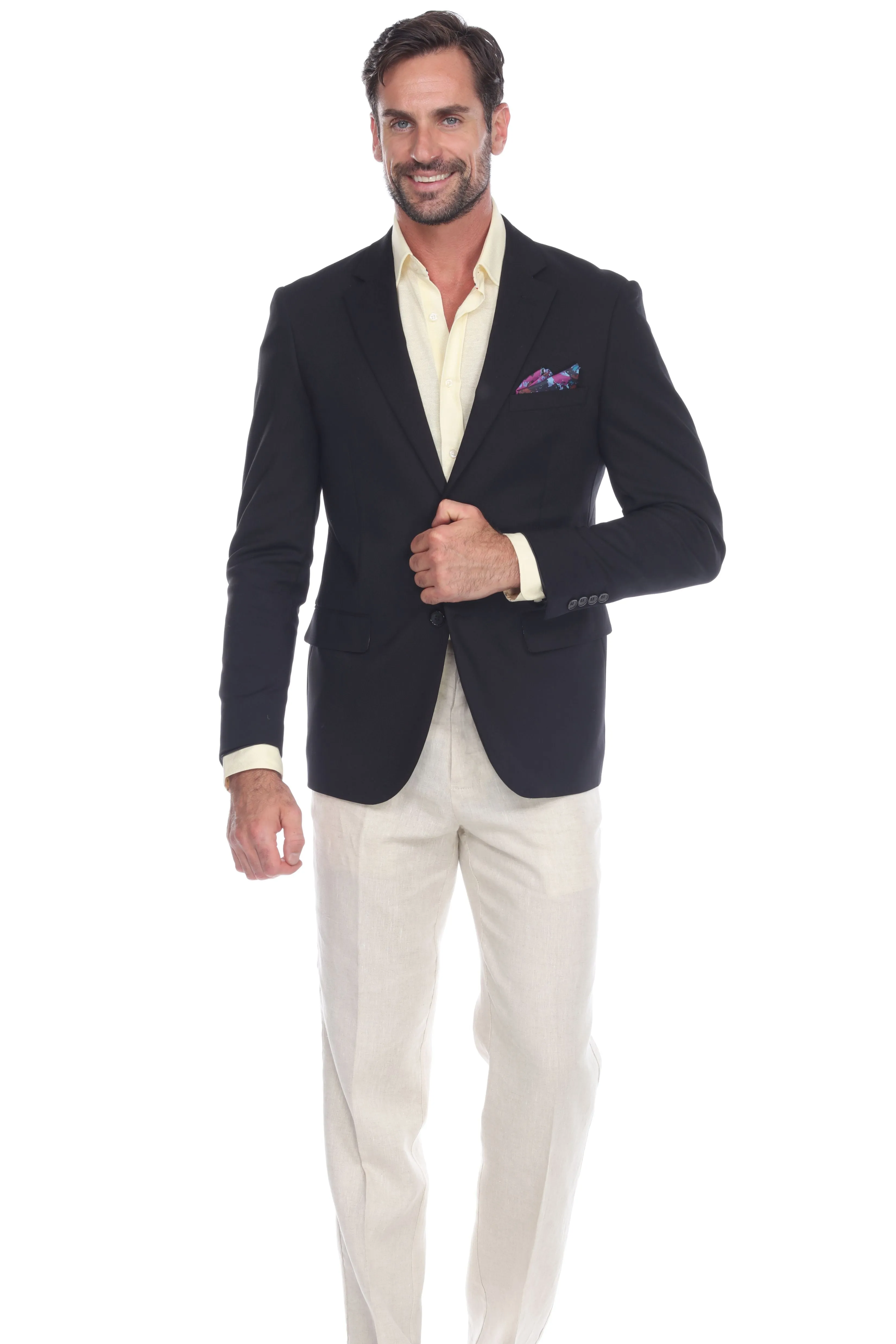 Mojito Reserve Men's Cotton Blend 4-Way Stretch Modern Fit Casual Sports Jacket