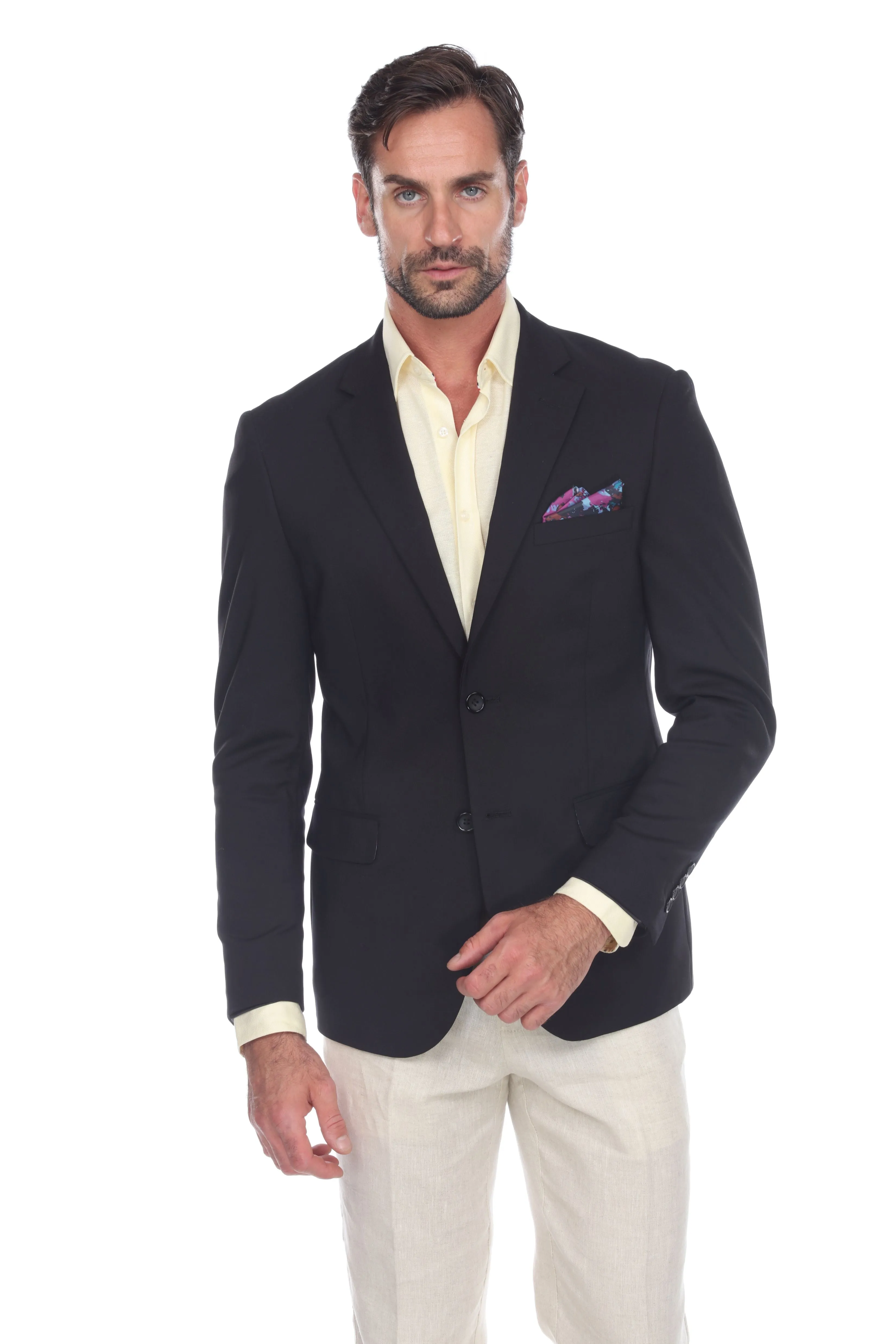 Mojito Reserve Men's Cotton Blend 4-Way Stretch Modern Fit Casual Sports Jacket