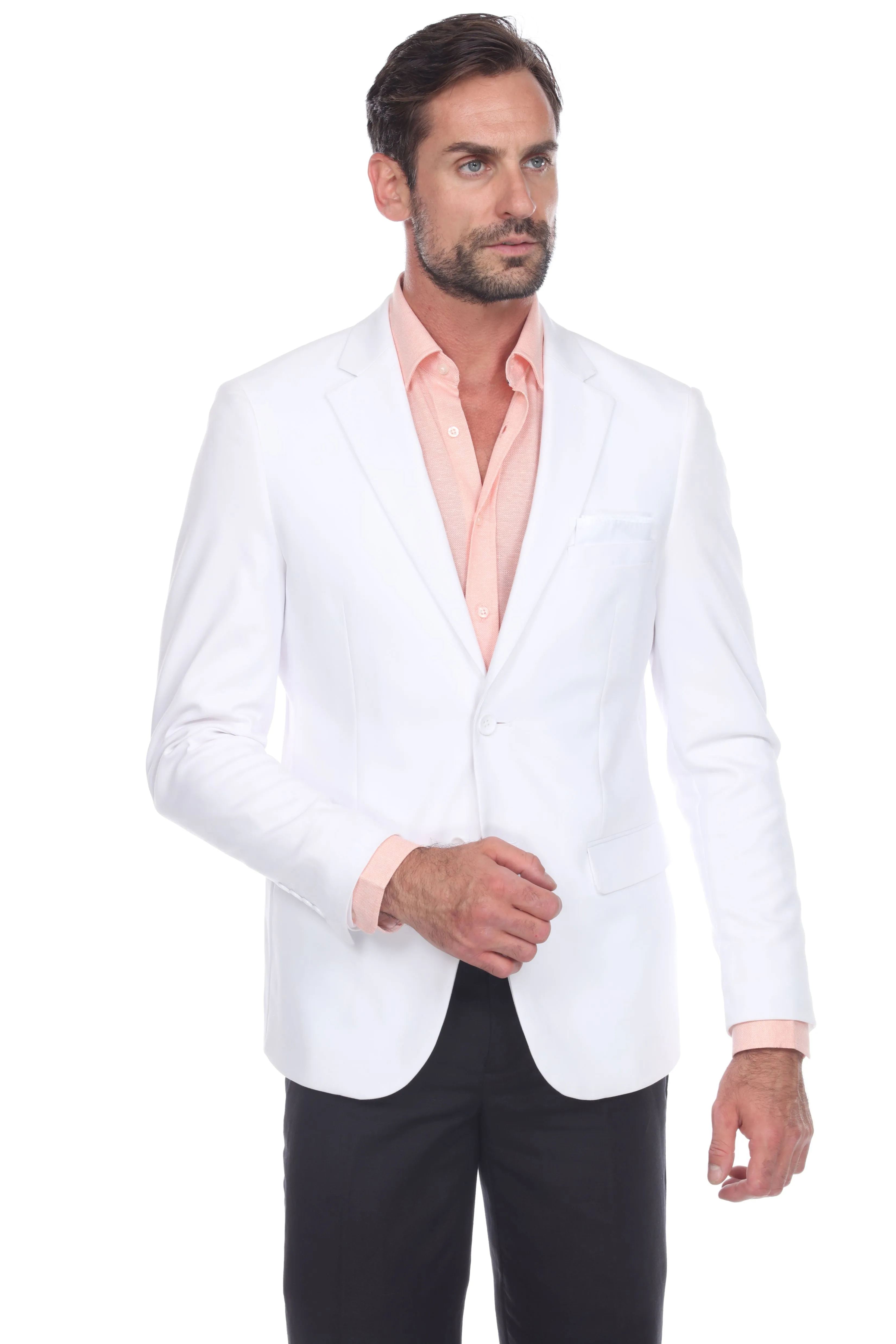 Mojito Reserve Men's Cotton Blend 4-Way Stretch Modern Fit Casual Sports Jacket