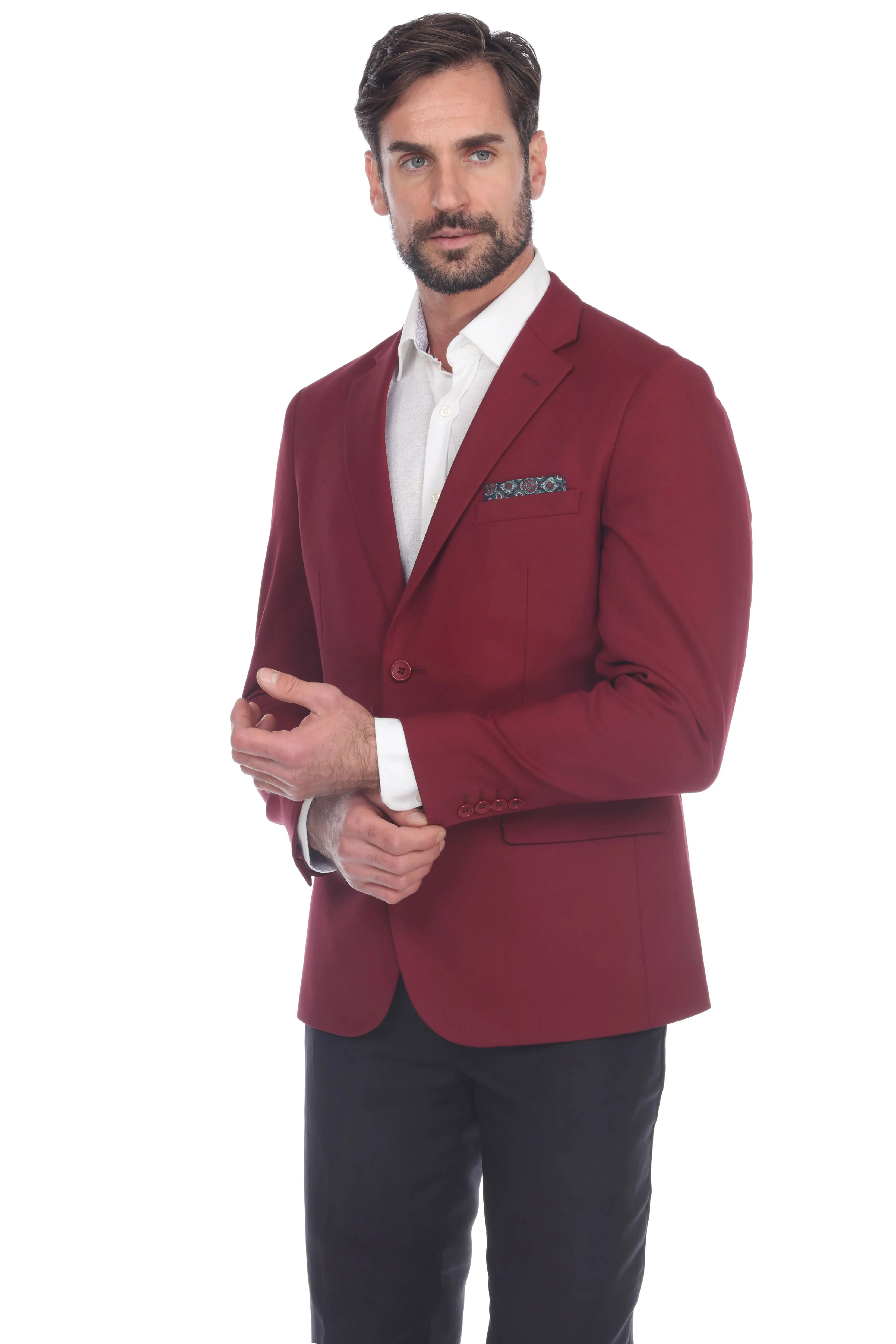 Mojito Reserve Men's Cotton Blend 4-Way Stretch Modern Fit Casual Sports Jacket