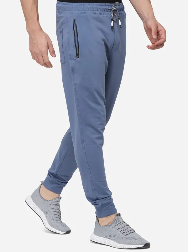 Moonnight Blue Regular Fit Solid Track Pants | JadeBlue