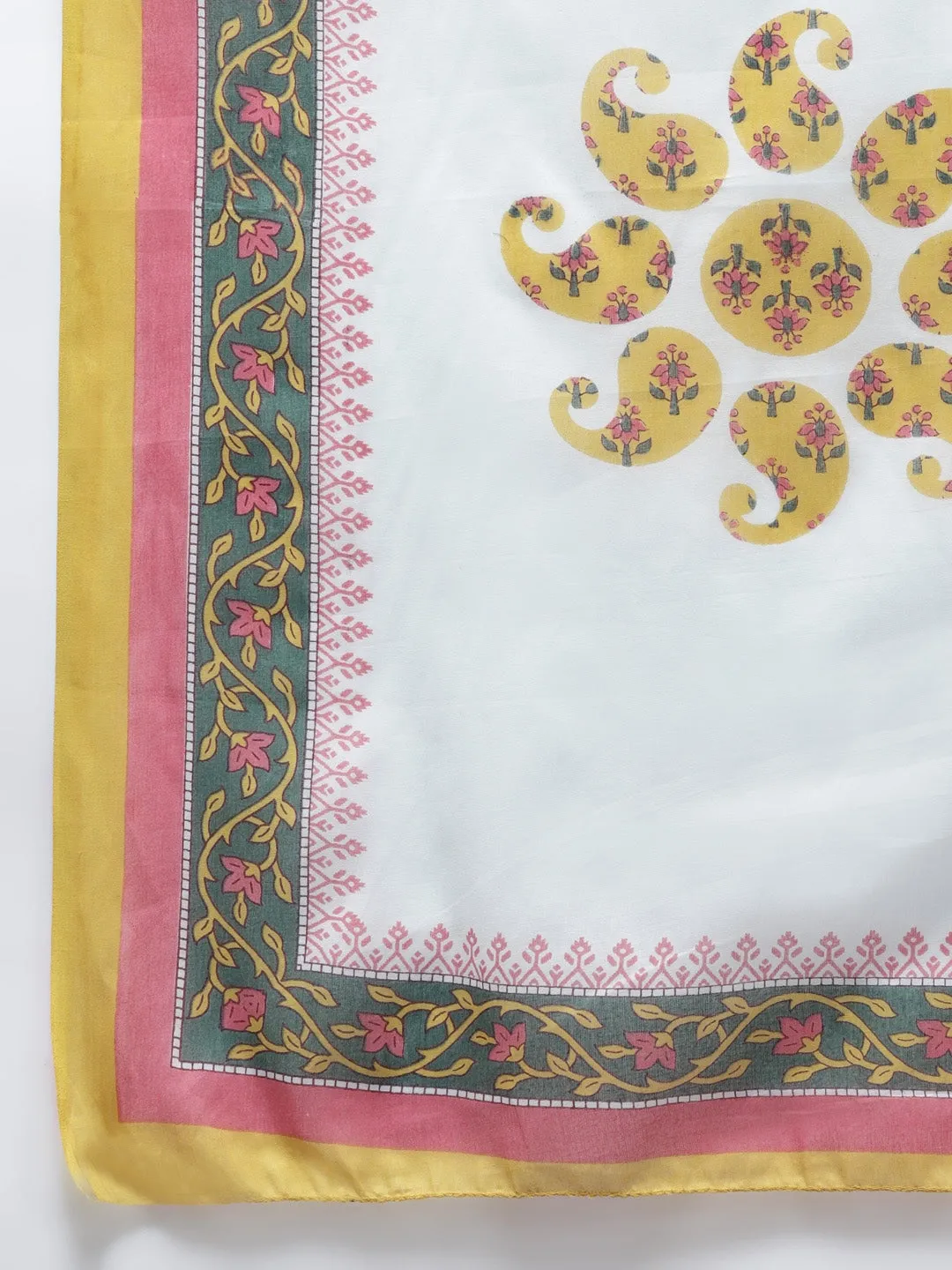 Mustard Yellow Ethnic Motifs Printed Dupatta Set