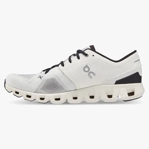 On Mens Cloud X 3 (D) Running Shoe Ivory/Black