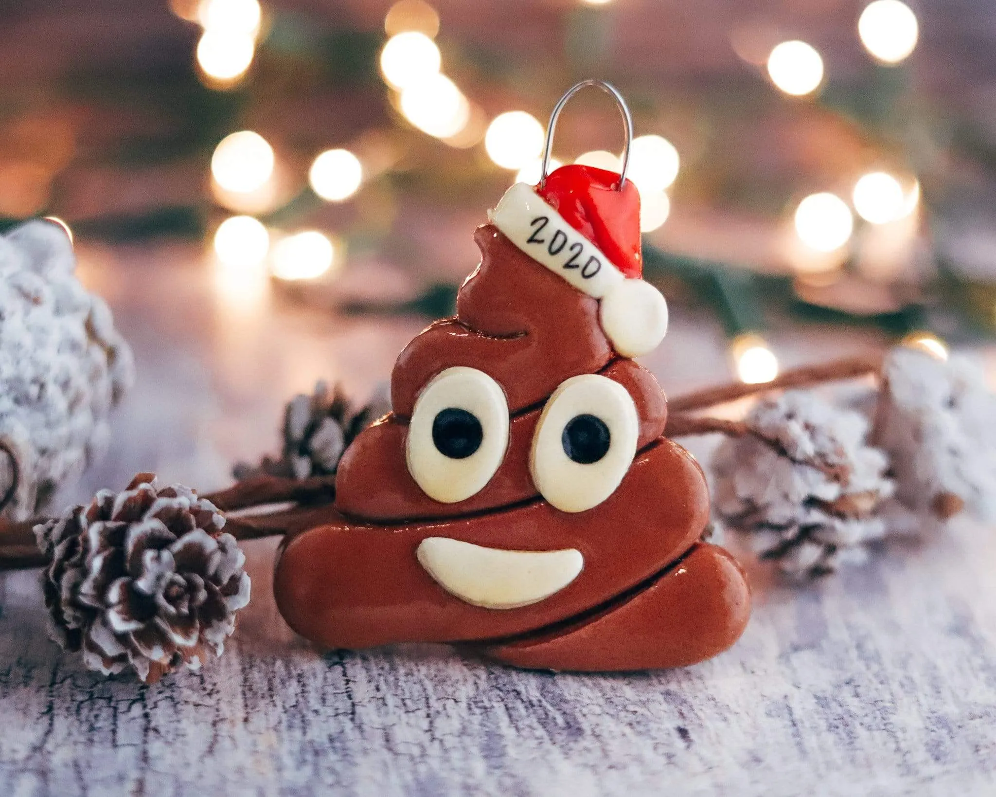 Poop Emoji Christmas Ornament