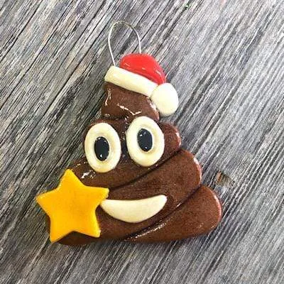 Poop Emoji Christmas Ornament