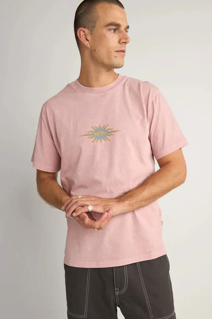 Rhythm Flame Printed Vintage Ss T Shirt - MAUVE