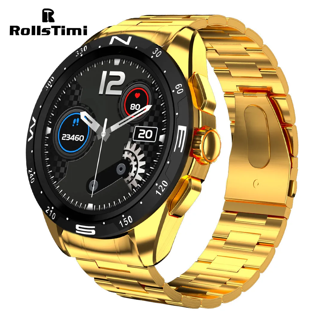 RollsTimi RTH6Max Men's Smartwatch Sports Fitness Tracker Fashion Waterproof Smart Watches for Women Bluetooth Calls Heart Rate Blood Pressure Monitoring