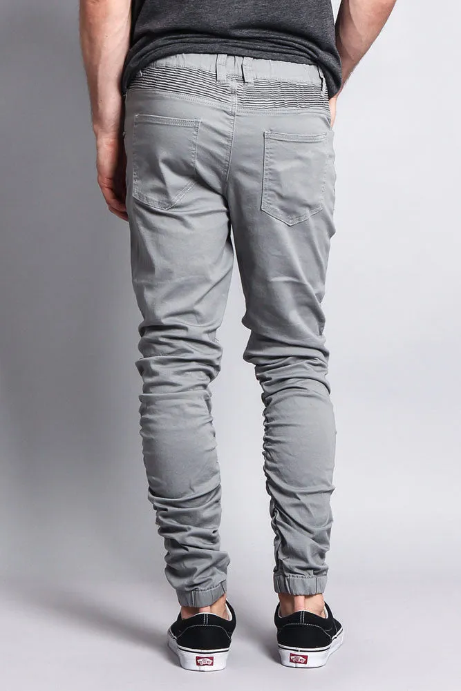 Scrunch Stacked Biker Twill Jogger Pants