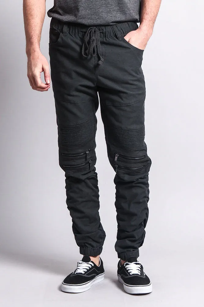 Scrunch Stacked Biker Twill Jogger Pants