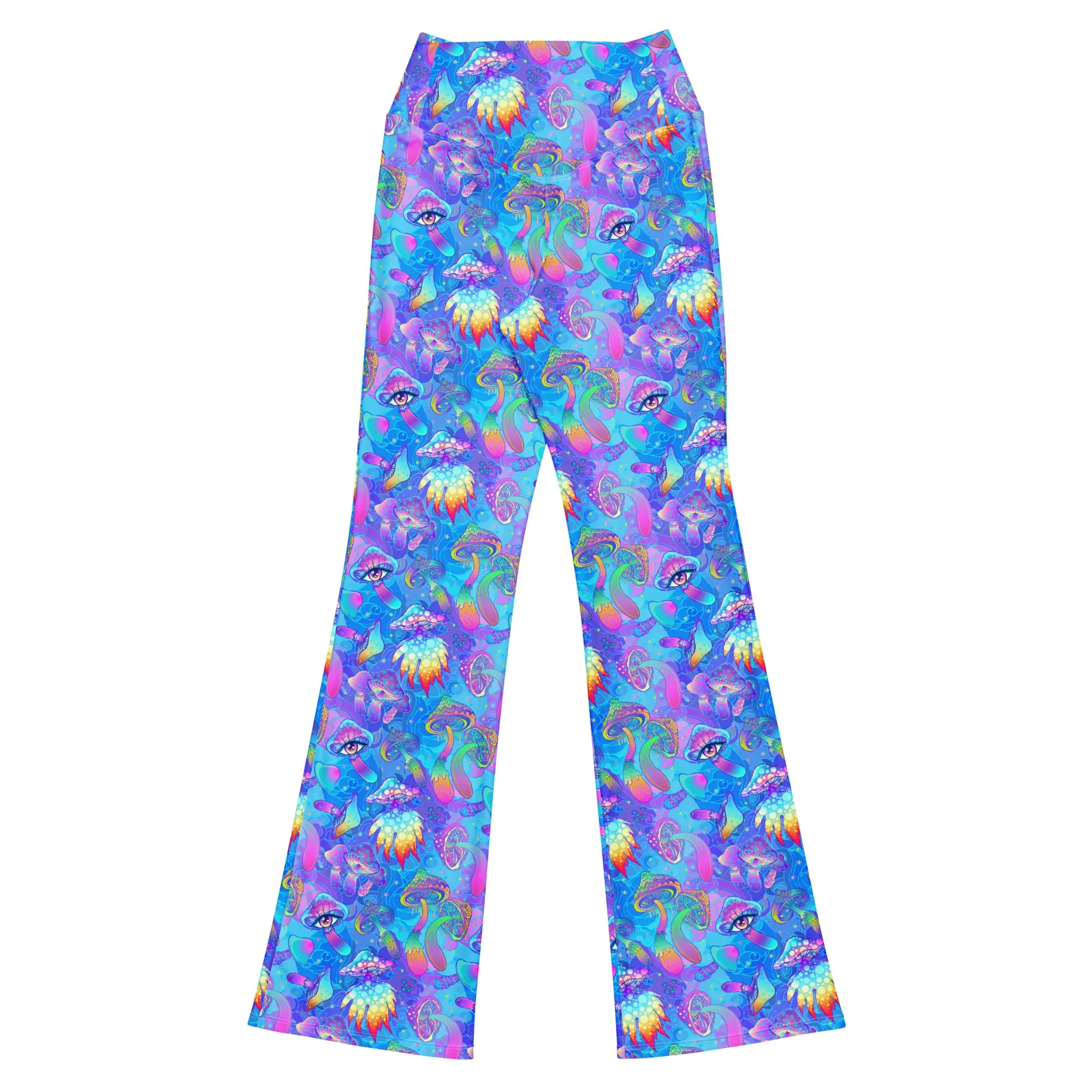 Shroomin Blue Flare leggings