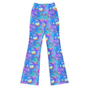 Shroomin Blue Flare leggings