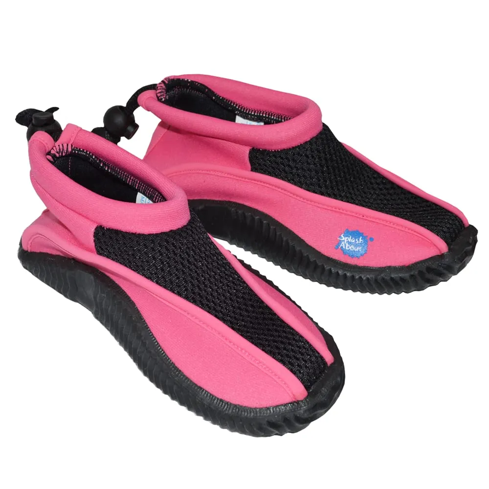 Splash About Kids Pool and Beach Shoes, Swimming Shoes, Pink Classis, Size UK-10/17 Cm (5 Years), Neoprene & Mesh Upper Body, Firm Sole, UPF 50  Sun Protection.