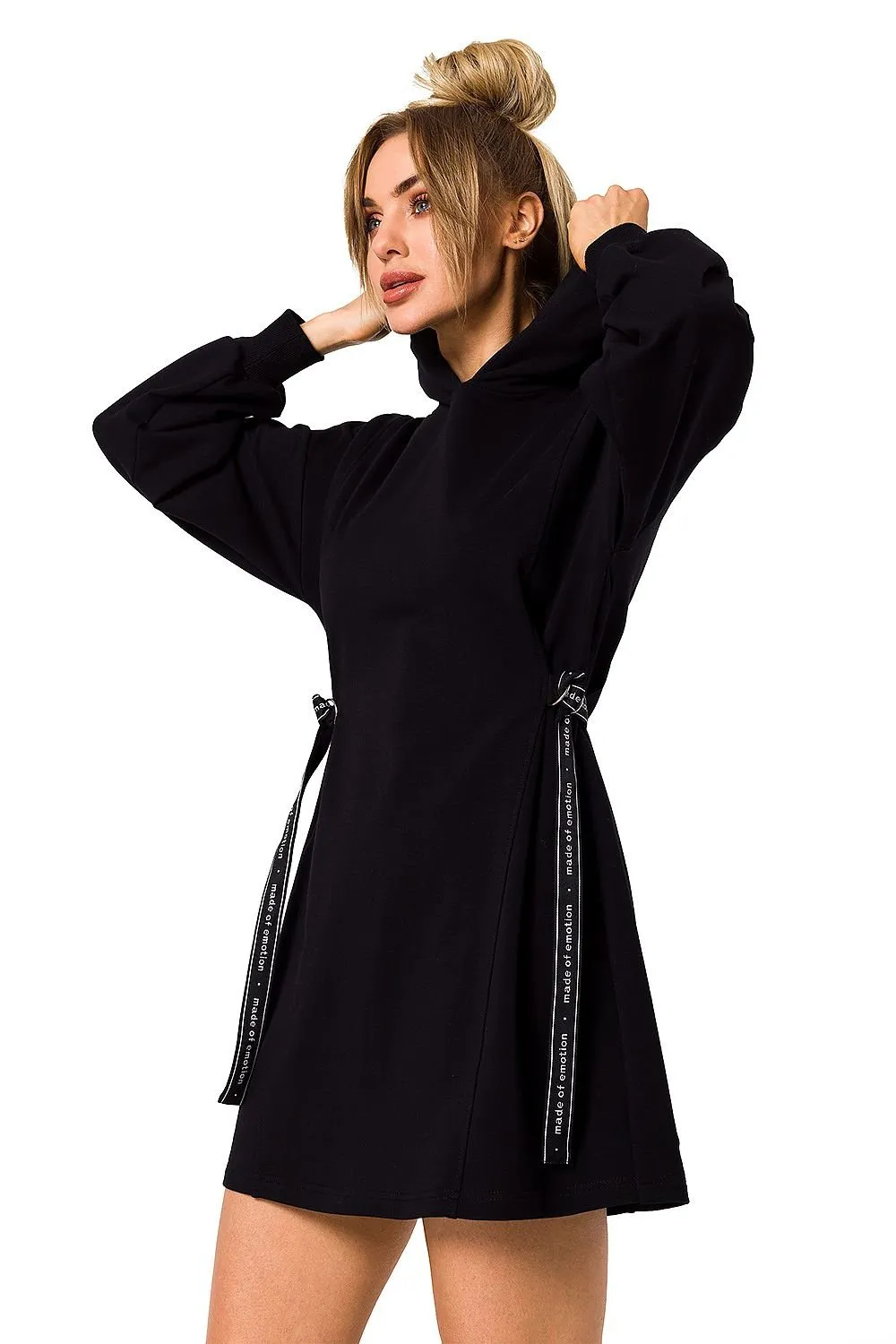 TEEK - Side Tied Sweatshirt Hoodie Dress