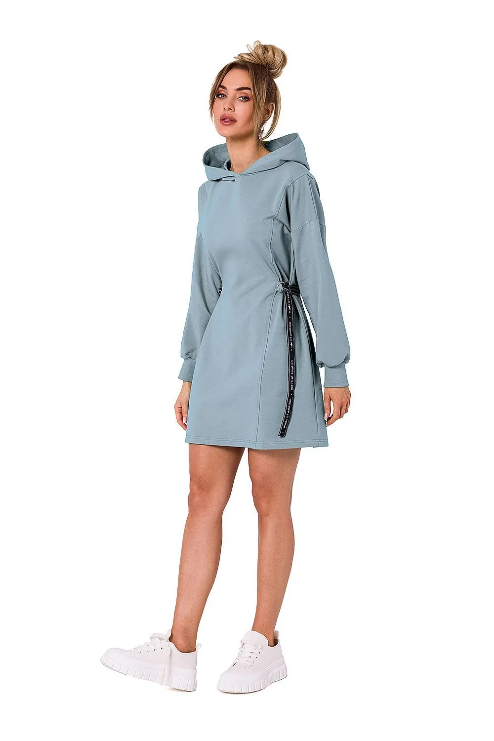 TEEK - Side Tied Sweatshirt Hoodie Dress