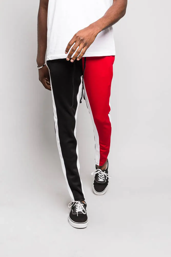 Two Tone Color Blocked Track Pants