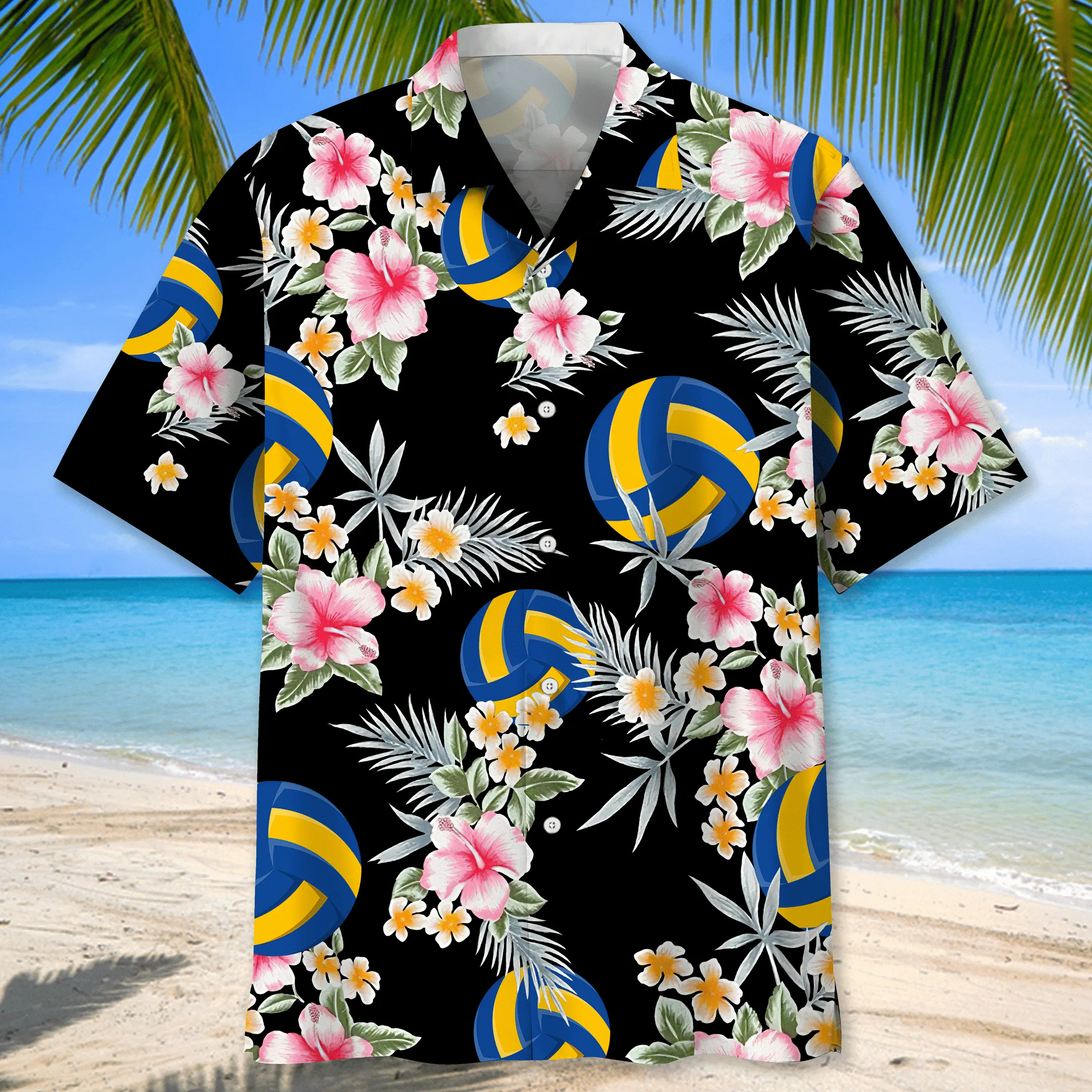 Volleyball Flower Hawaiian Shirt, Volleyball Shirt,  Sports Team Group Shirts