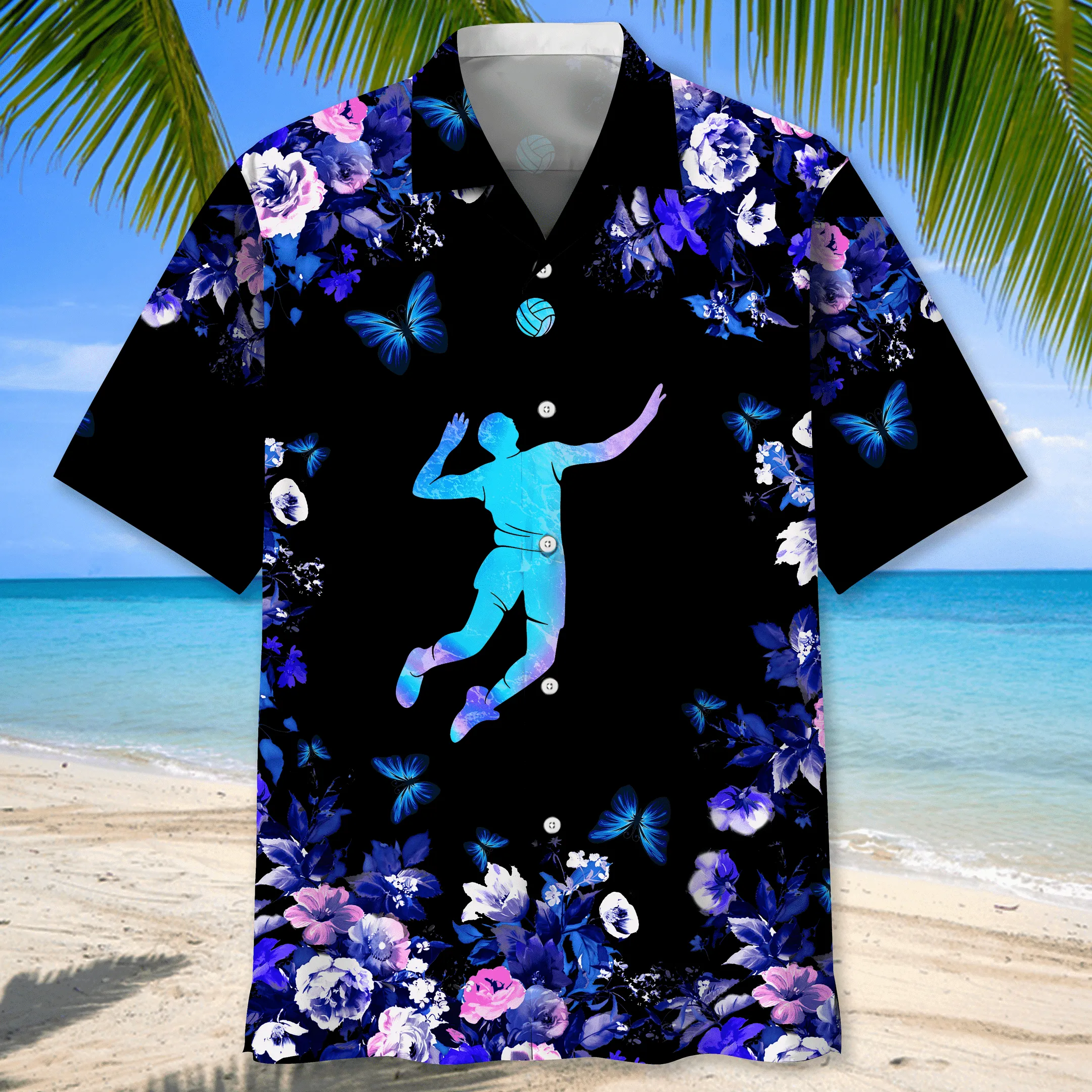 Volleyball Flower Hawaiian Shirt, Volleyball Shirt,  Sports Team Group Shirts